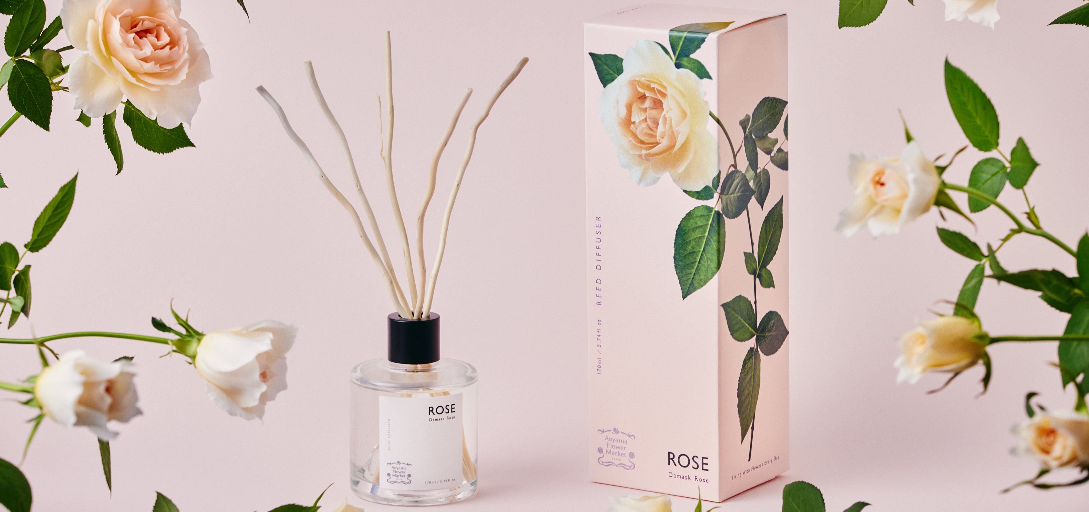 「花そのものの香り」にこだわったオリジナルフレグランスシリーズに「ローズ」の香りのディフューザーが仲間入り。